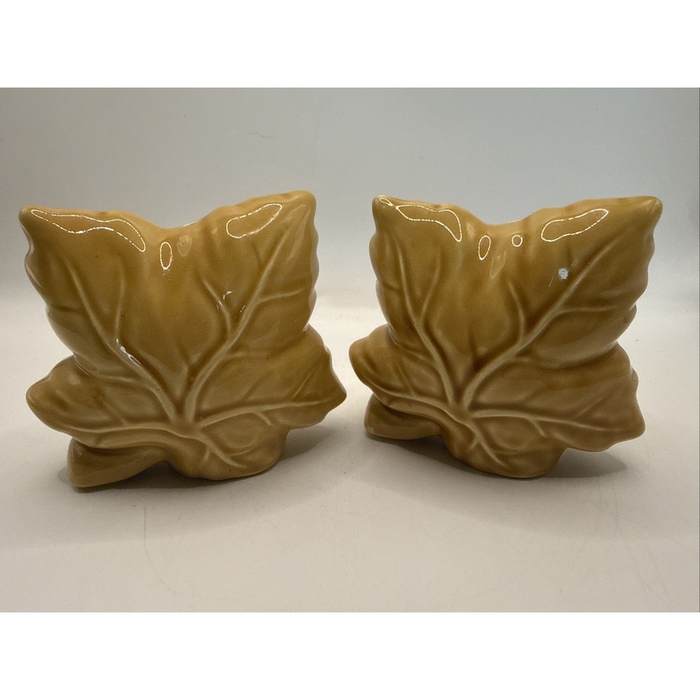 Vintage‎ MCM Leaf Shaped Salt & Pepper Shakers